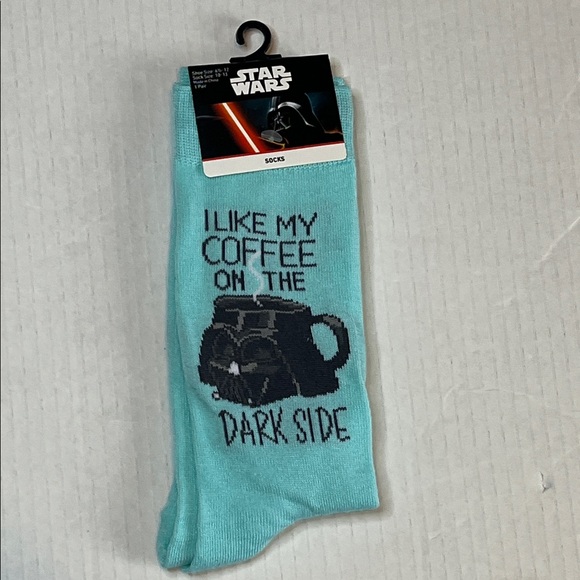 Star Wars Teal Socks with Dark Side Coffee Design - Picture 2 of 6